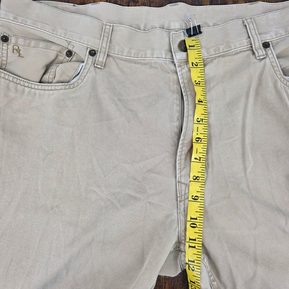 Polo Ralph Lauren Straight Leg Cotton Pants Mens 38/34 Tan Khaki Chino Trousers - Picture 7 of 8